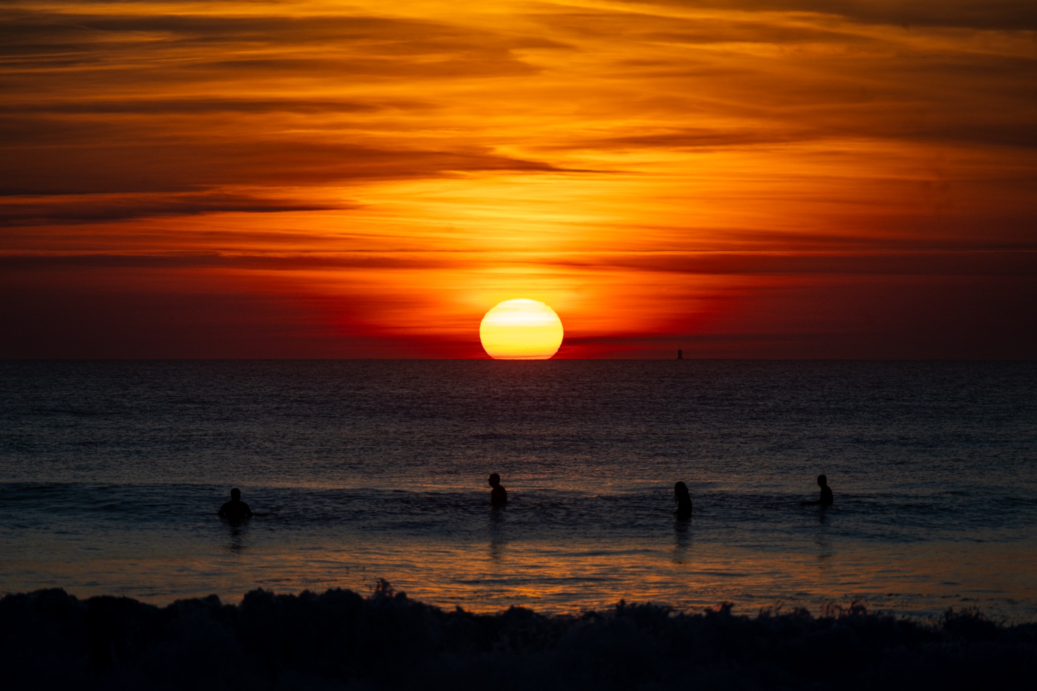 Coucher de soleil sur la mer